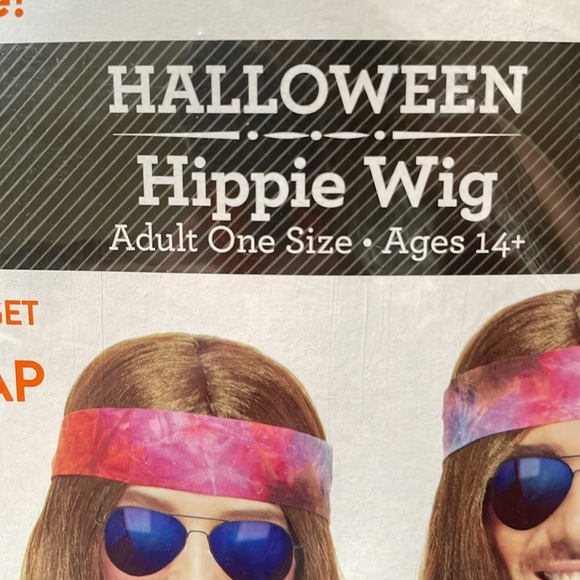 Way to Celebrate Halloween Hippie Wig and Tie Dye look Headband Adult One Size - Picture 4 of 4